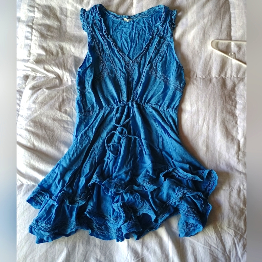 Free People Intimately Free Blue Dress Large